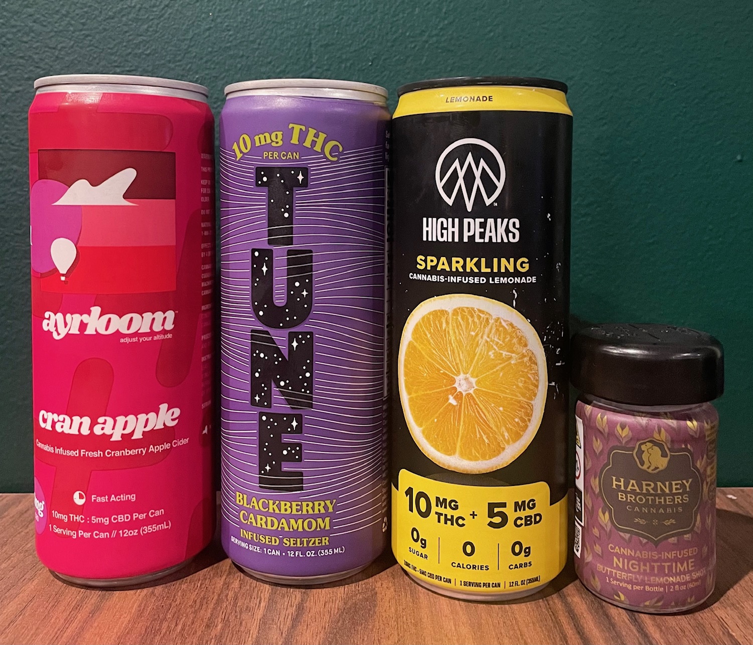 Picture of Ayrloom, Tune, High Peaks and Harney Brothers THC Infused Drinks
